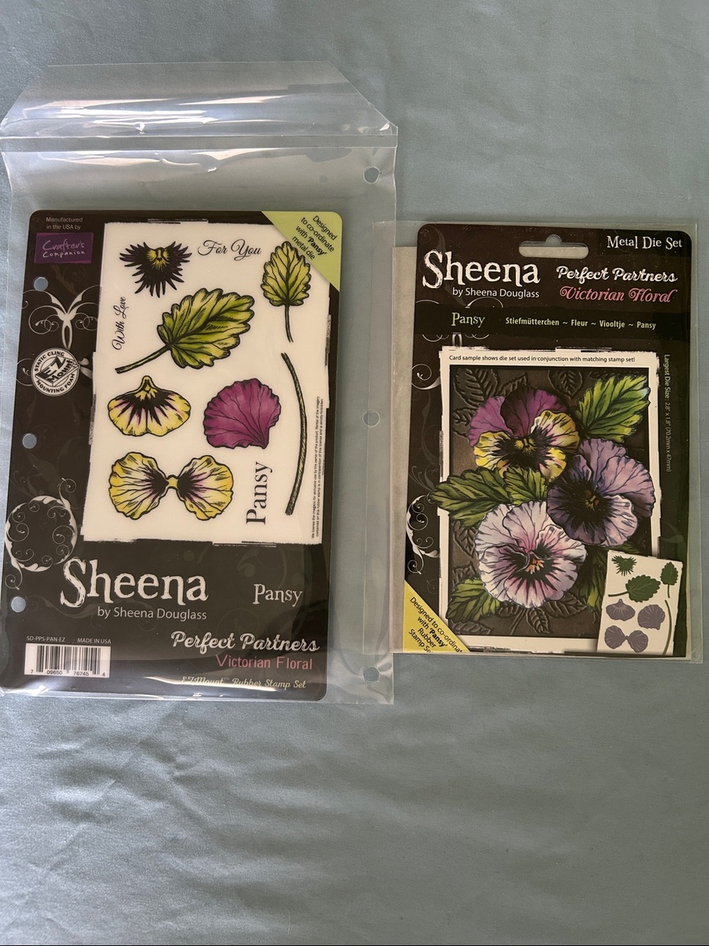 Sheena Douglass Perfect Partners Victorian Floral Pansy Stamp & Die sets
